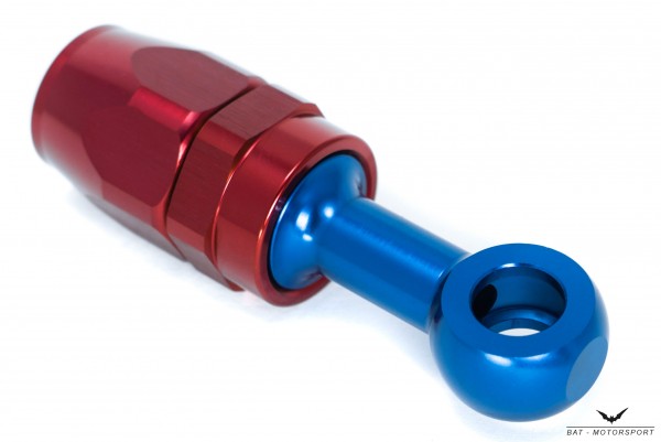 NBR Fitting-Ringstück M12 (12,2mm) Dash 10 / -10 AN / JIC 10 Ringöse Rot/Blau eloxiert